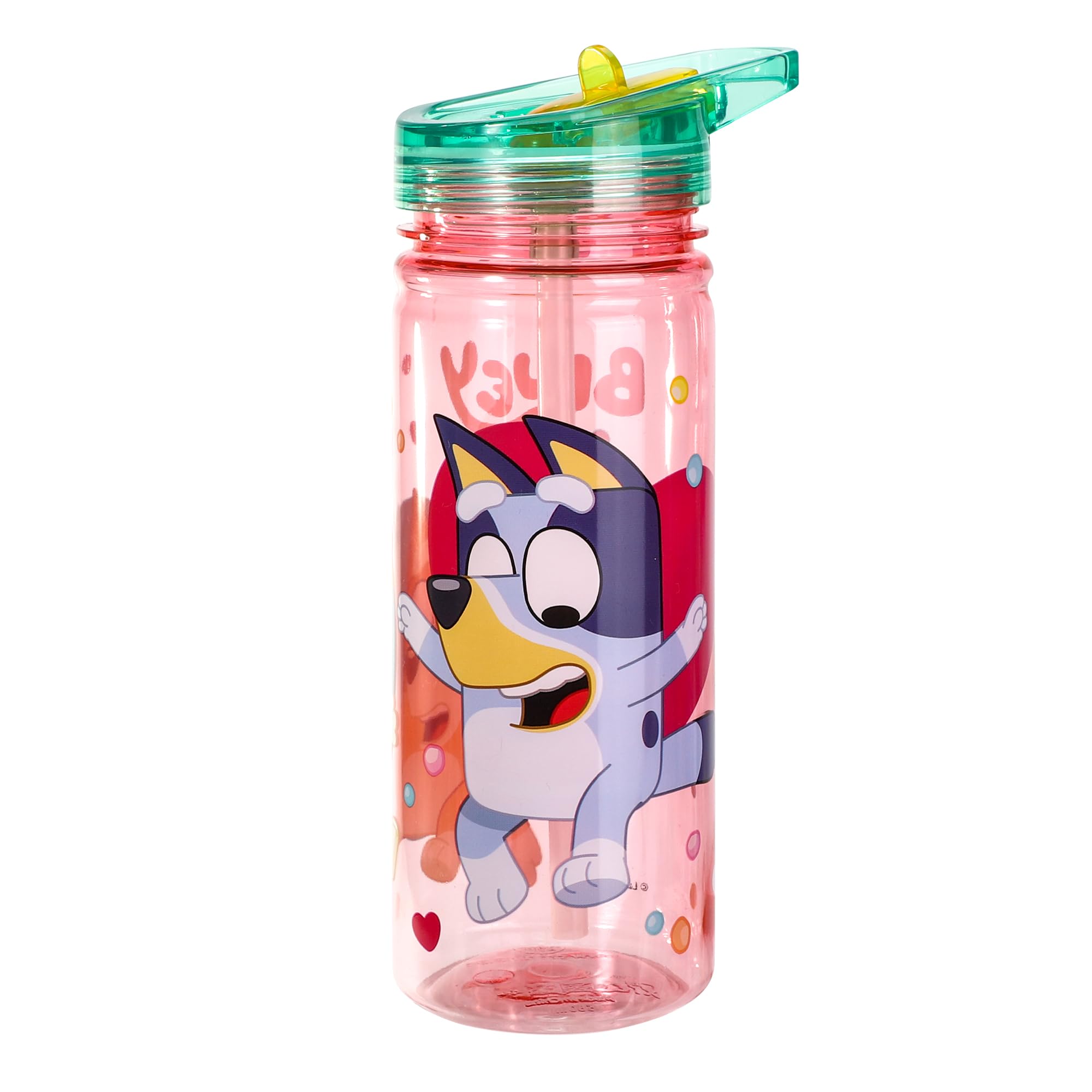 Bluey Pink 580Ml Water Bottle For Kids School Drinks Bottle Made Of Durable Tritan Reusable Bpa Free