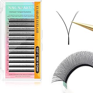 NAGARAKU yy Eyelash Extensions Supplies y lash 0.07mm C curl Mix Tray 8-12mm Premade 4D Easy Fan Russian Volume Cluster Fa...
