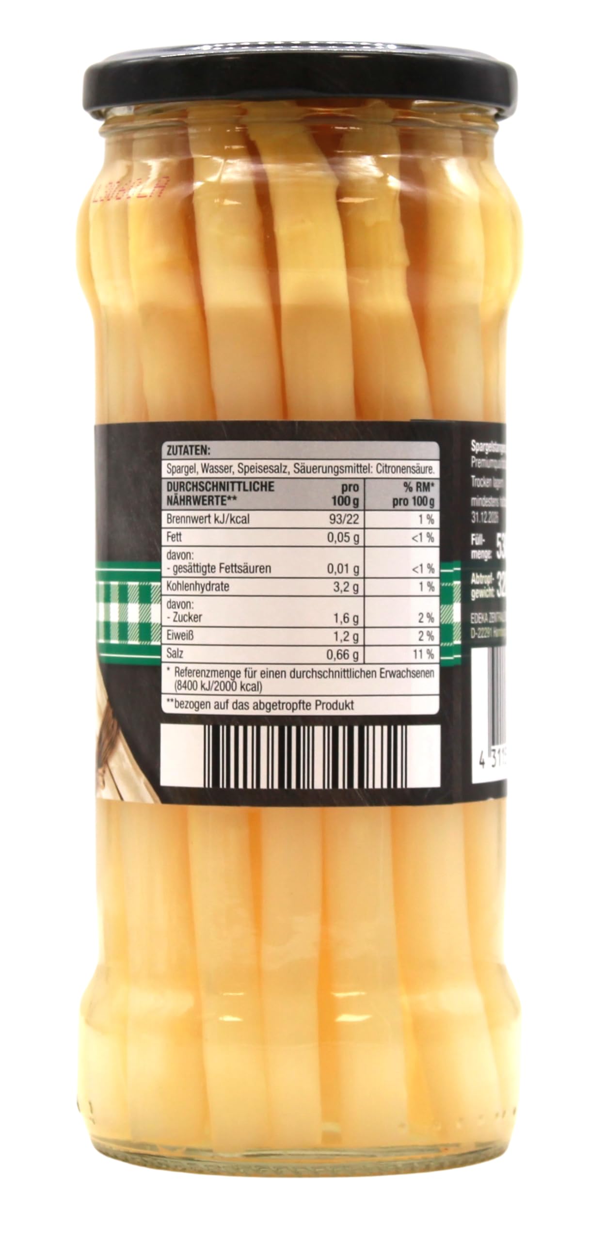 Edeka Spargelstangen weiß geschält, 6er Pack (6 x 320g)