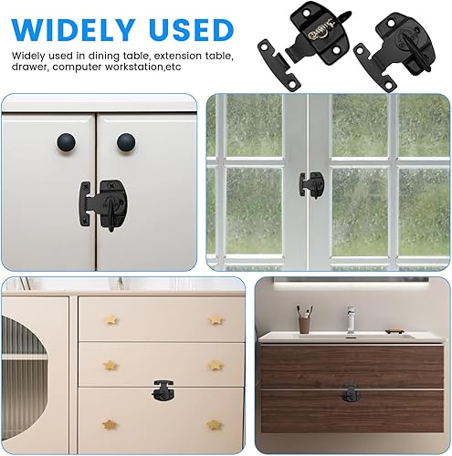 Miniatura 7 de SDTC Tech Paquete de 2 cerraduras de mesa de comedor, resistentes, cierres de metal para mesa de entrenamiento, conectores de hebillas de hojas de