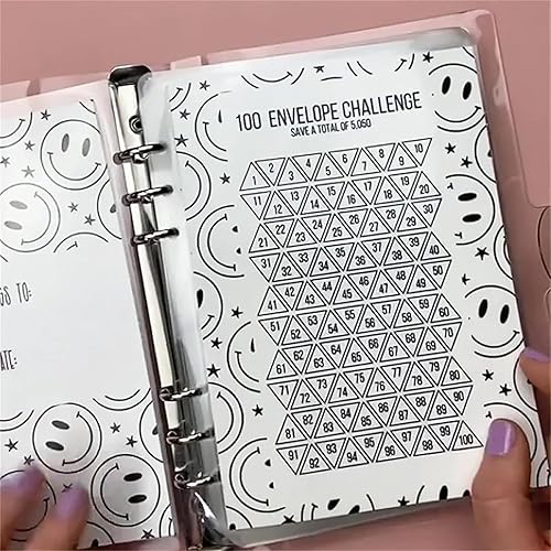 Miniatura 3 de Carpeta de desafío de 100 sobres, carpeta de ahorro con sobres de efectivo, carpeta de desafío de ahorro de 100 sobres, kit de desafío de ahorro de