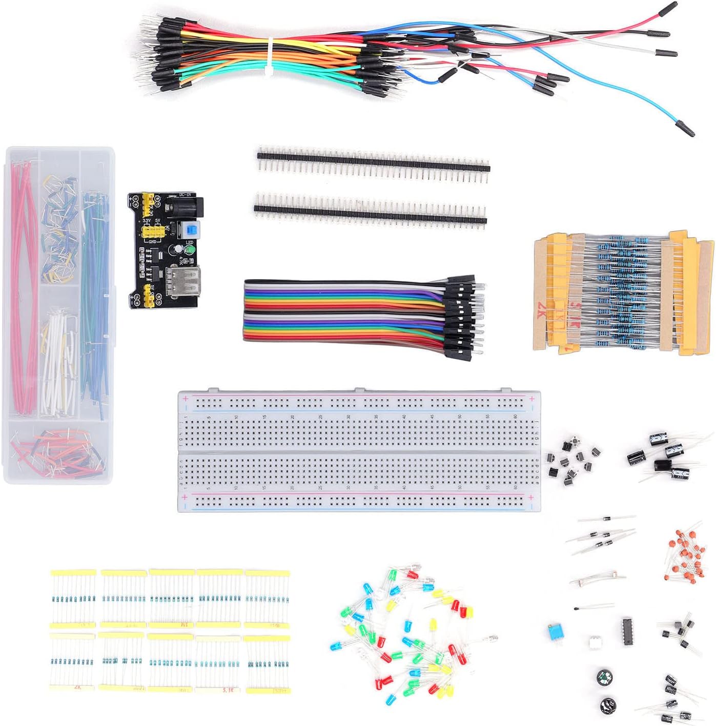 YWBL-WH Electronic Starter Kit, Solderless Breadboard Jumper Wire Resistor