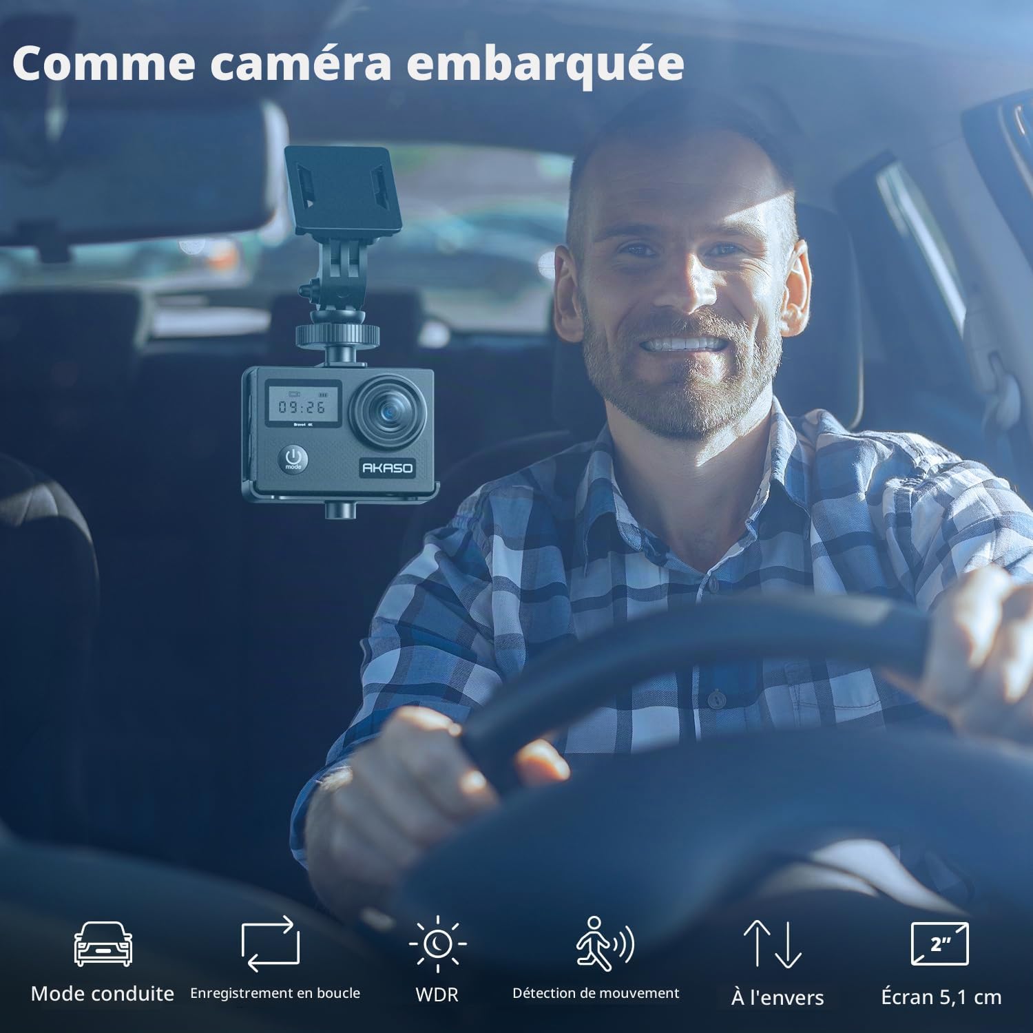 AKASO Brave 4 Caméra Sport 4K WiFi 20MP Action Cam Etanche Stabilisateur