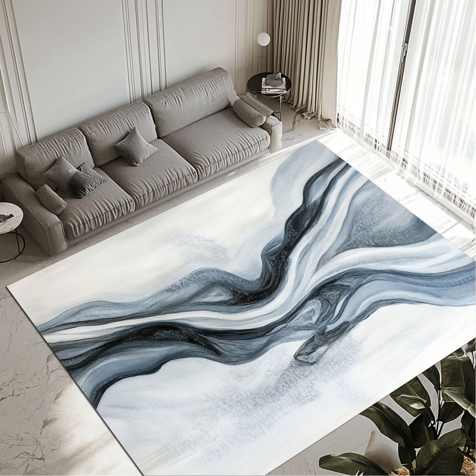 Tapis stone tapis antidérapant lavable pour salle à manger