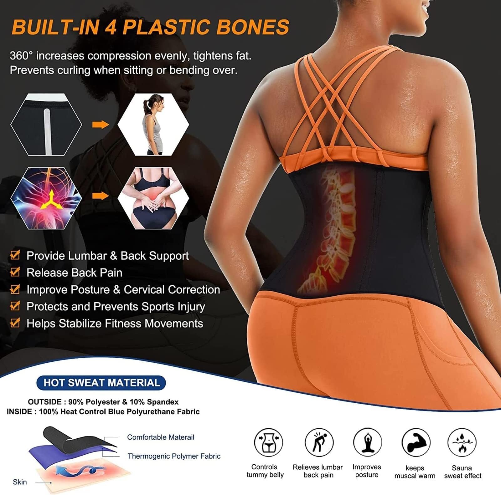 LYGXWJFC Supporto per la Schiena Cintura per Allenamento Trimmer Corsetto Perdita di Peso Avvolgimento della Pancia Cintura da Allenamento Cintura di Supporto per Fascia Addominale (Blu, L)