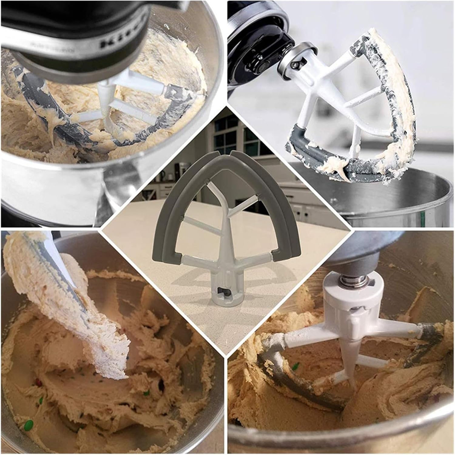 NieKe Flex Edge Beater Spare Parts Kitchen Appliance Mixer Accessories, Compatible for KitchenAid Tilt-Head Stand Mixer