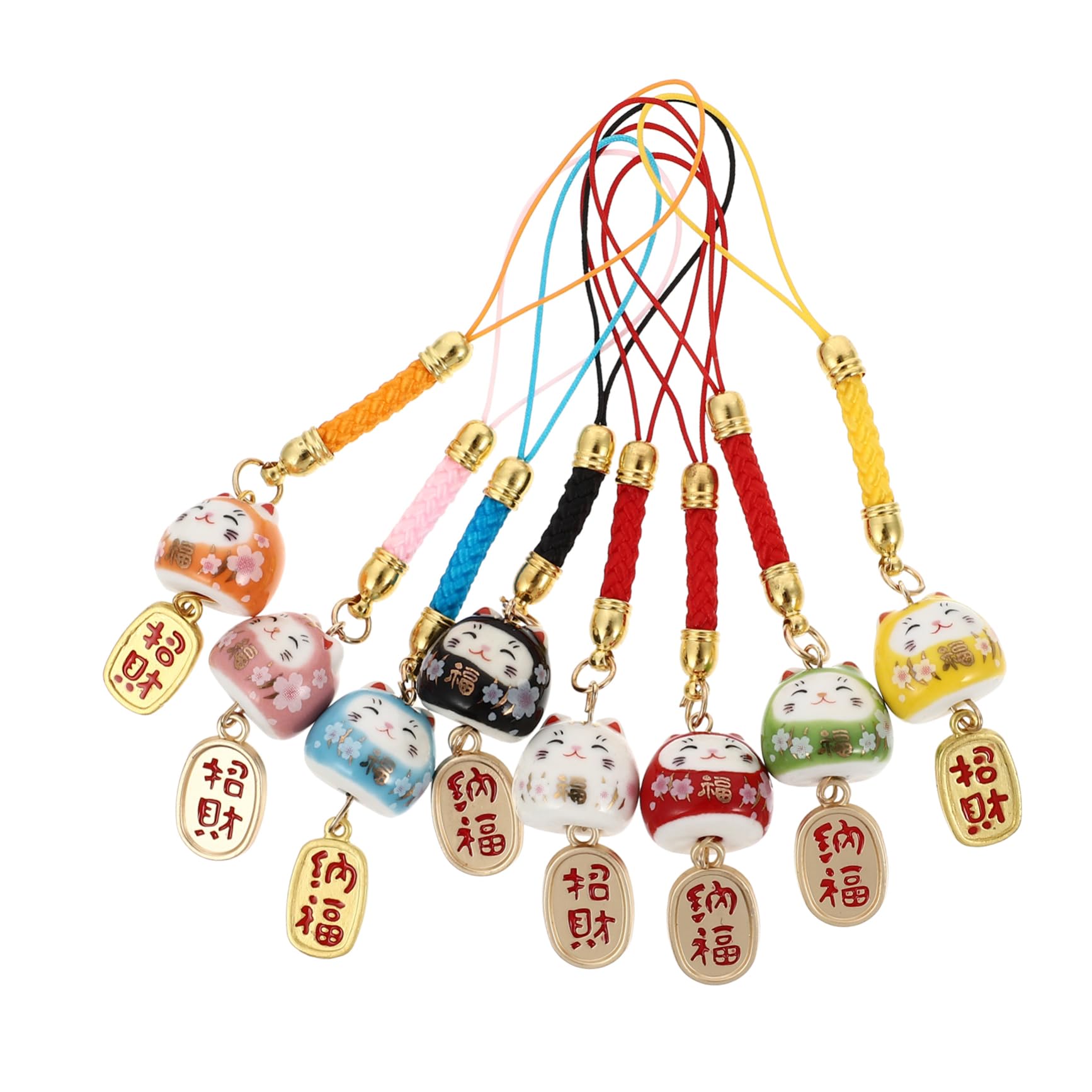 OSALADI 16 Piezas colgante cordón de cadena de teléfono correa del teléfono del gato decoración lanyard cordones para llaves hermosa cadena de teléfono cordón de gato elegante inteligente