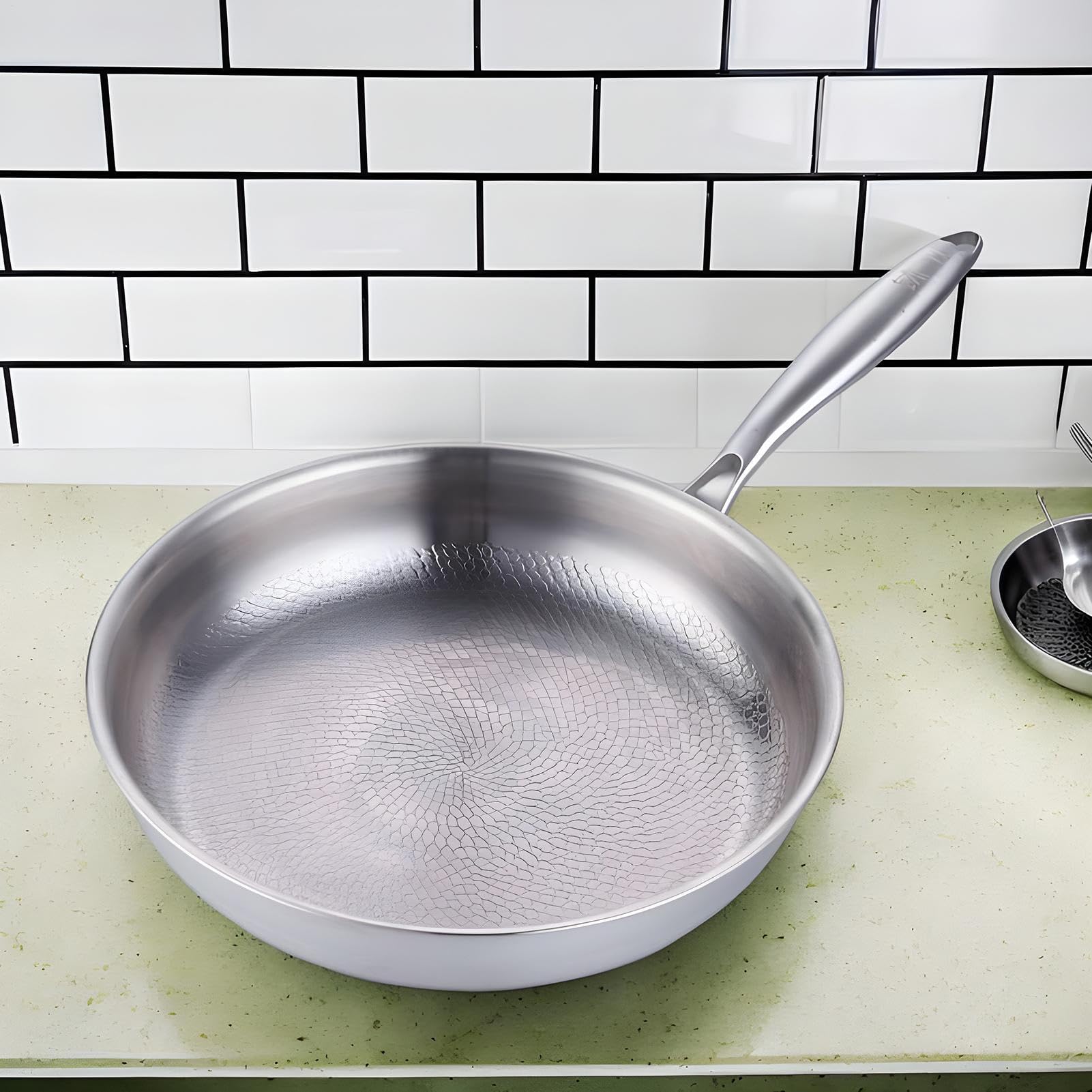 Sartenes de Titanio para Cocinar, Sartén de Titanio, Sartén Antiadherente Con Tapa Para Uso Diario Restaurante Apartamento Hotel Camping Cocina Interior