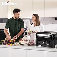 Vista 8 de Volteq Electric Grill with Smart Tem Control for Apartments - 6-in-1 Smokeless Compact Patio BBQ Grill for Balcony & Deck, 1500W Fast Heating, No