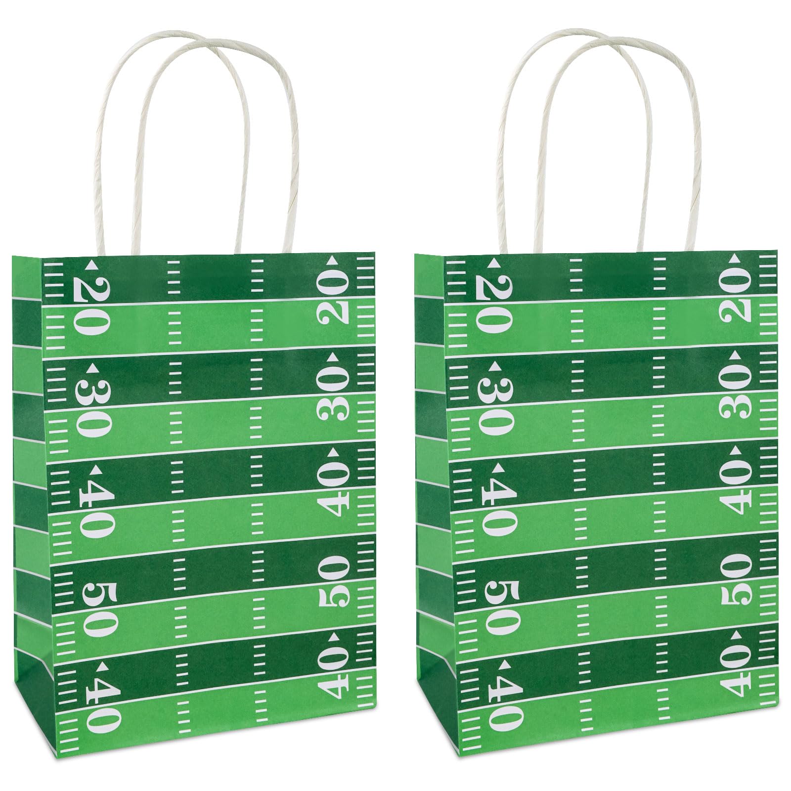 Hxezoc 12 Pieces Football Gift Bags with Handle, Football Field Paper Treat Candy Bag Sport Favor Bags for Football Theme Birthday Party Decoration Supplies