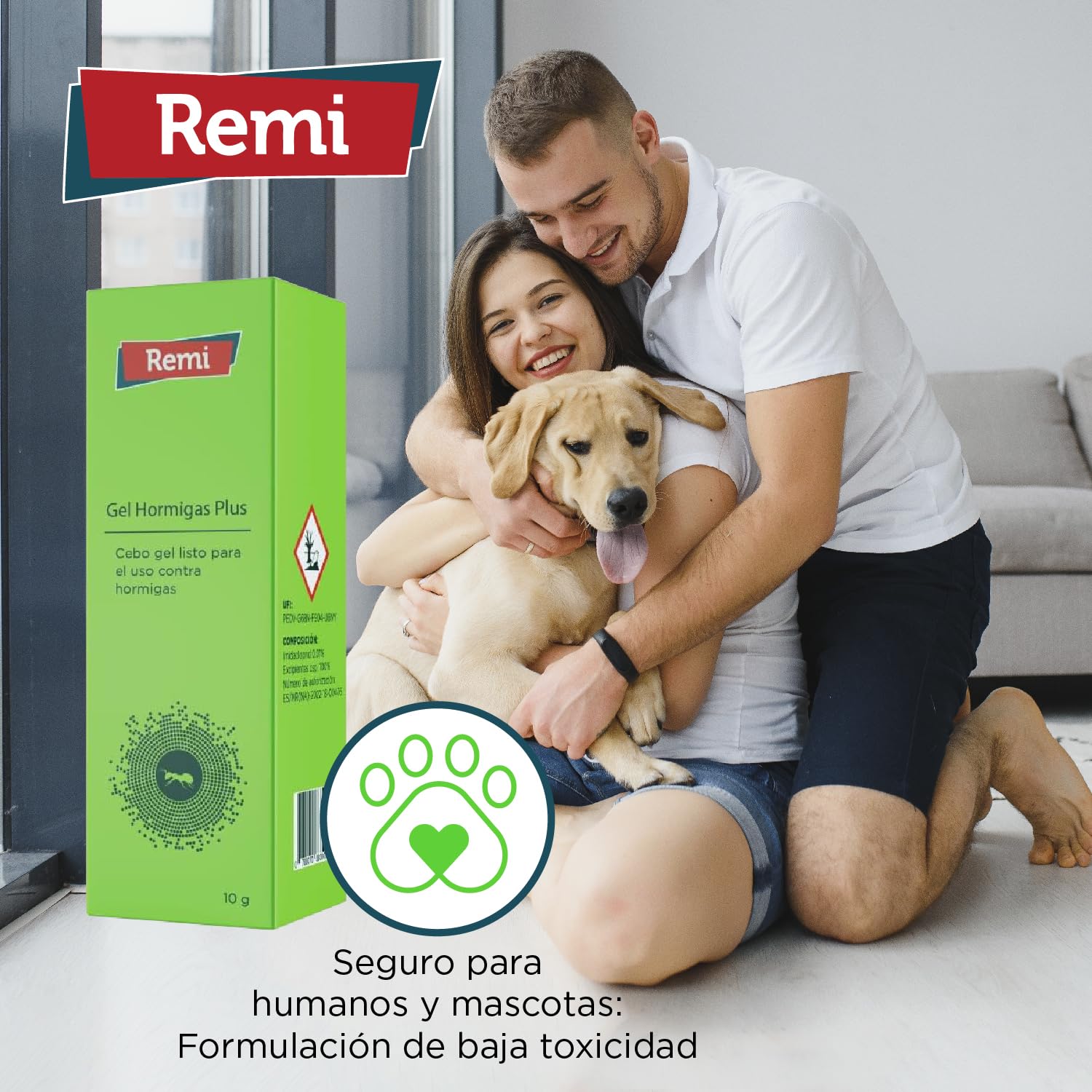 Remi Hogar Gel Hormigas Plus | Gel Insecticida Antihormigas en Jeringa | Cebo Insecticida Listo para Usar | Elimina Hormigas y el Hormiguero | Uso Interior | Alta Eficacia | Uso Doméstico
