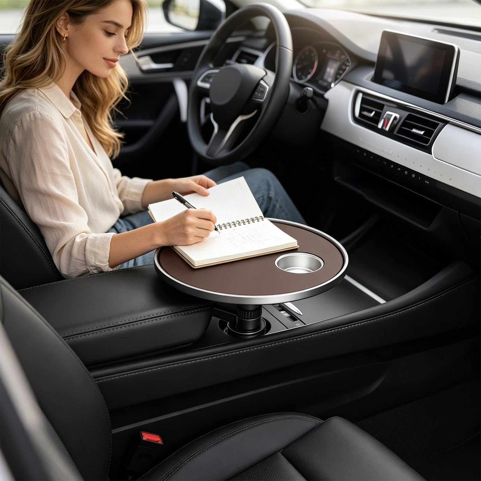 Vassoio da tavolo in auto Tavolo da mangiare e giocare in macchina | Vassoio Montabile Su Auto per tablet laptop snack cibo viaggi viaggio su strada guida pendolarismo vacanza