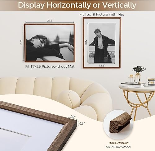 Miniatura 273 de Fun Memories Portarretratos de metal de 16 x 20 pulgadas con paspartú de 11 x 14 pulgadas, acabado de aluminio cepillado, parte delantera de vidrio