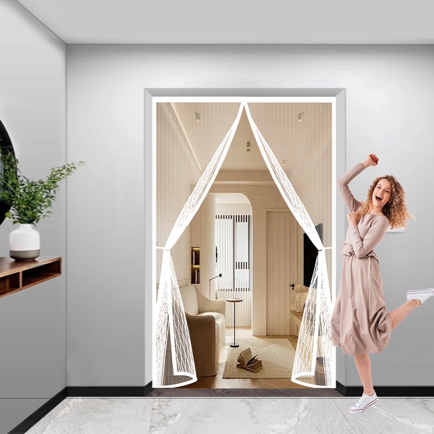 Porte magnétique blanche pour balcon et terrasse : aérez votre maison sans insectes