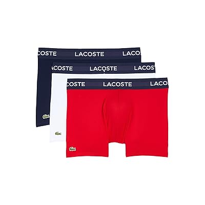 Lacoste 3 Pack Solid with Semi Fancy Belt Underwear Trunks Men