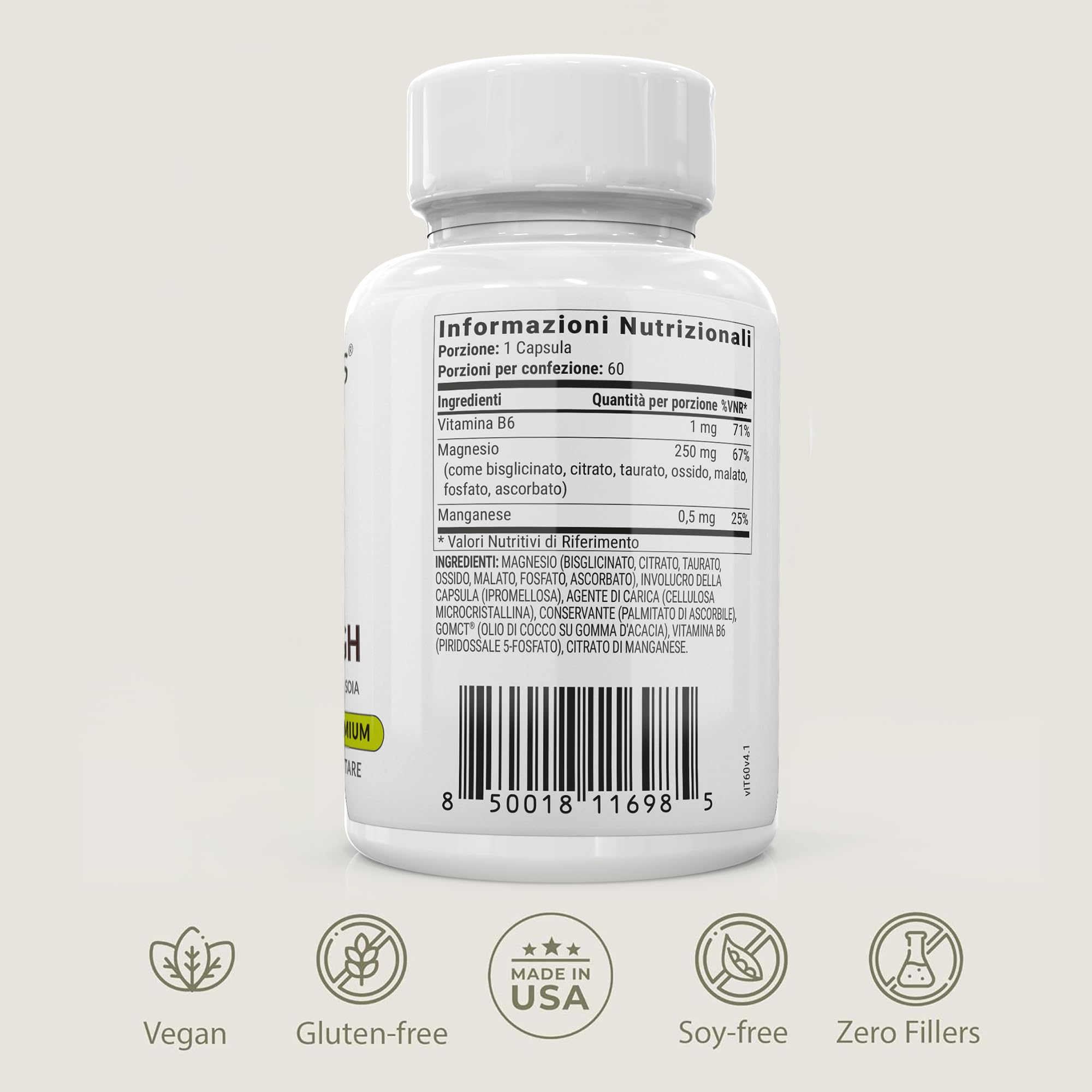 BiOptimizers Magnesium Breakthrough 4.0 Complesso 7 In 1 | 60 Capsula | Vegane – Magnesio Bisglicinato, Malato, Taurato E Citrato Di Magnesio – Per il Sonno E La Gestione Dello Stress