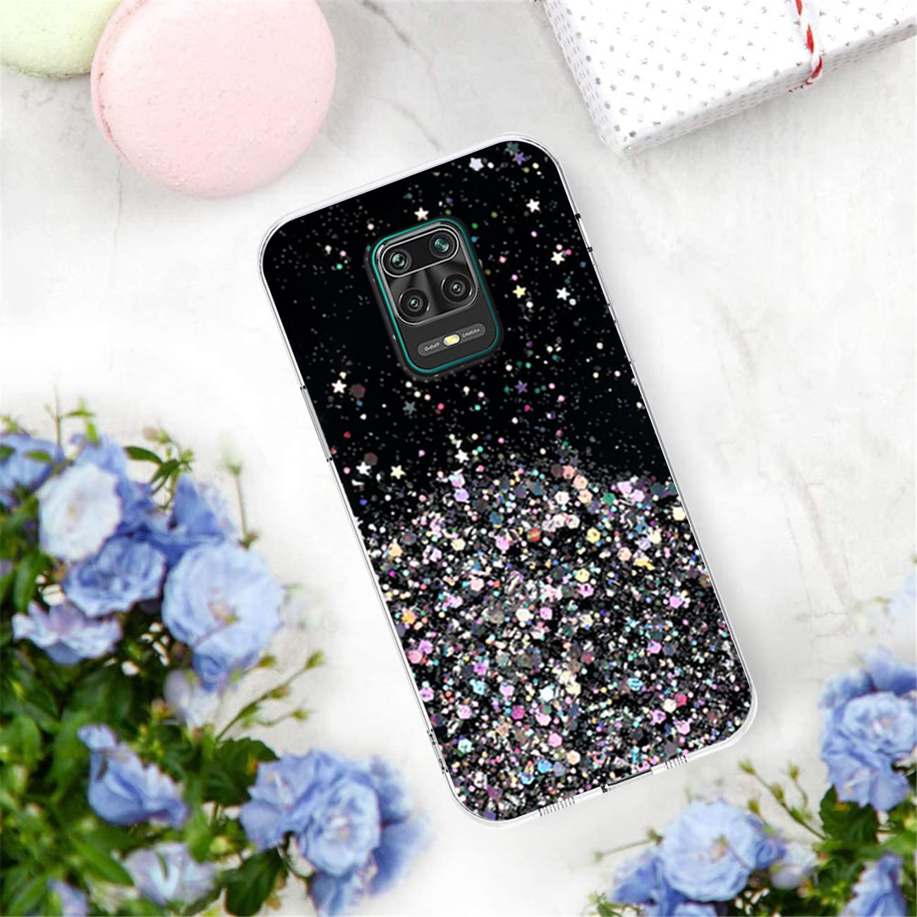 MOEX Sparky Case Glitter Per Xiaomi Redmi Note 9 Pro – Cover Morbida E Sottile Con Effetto Glitter, Antiscivolo E Protettiva – Eleganza Trasparente