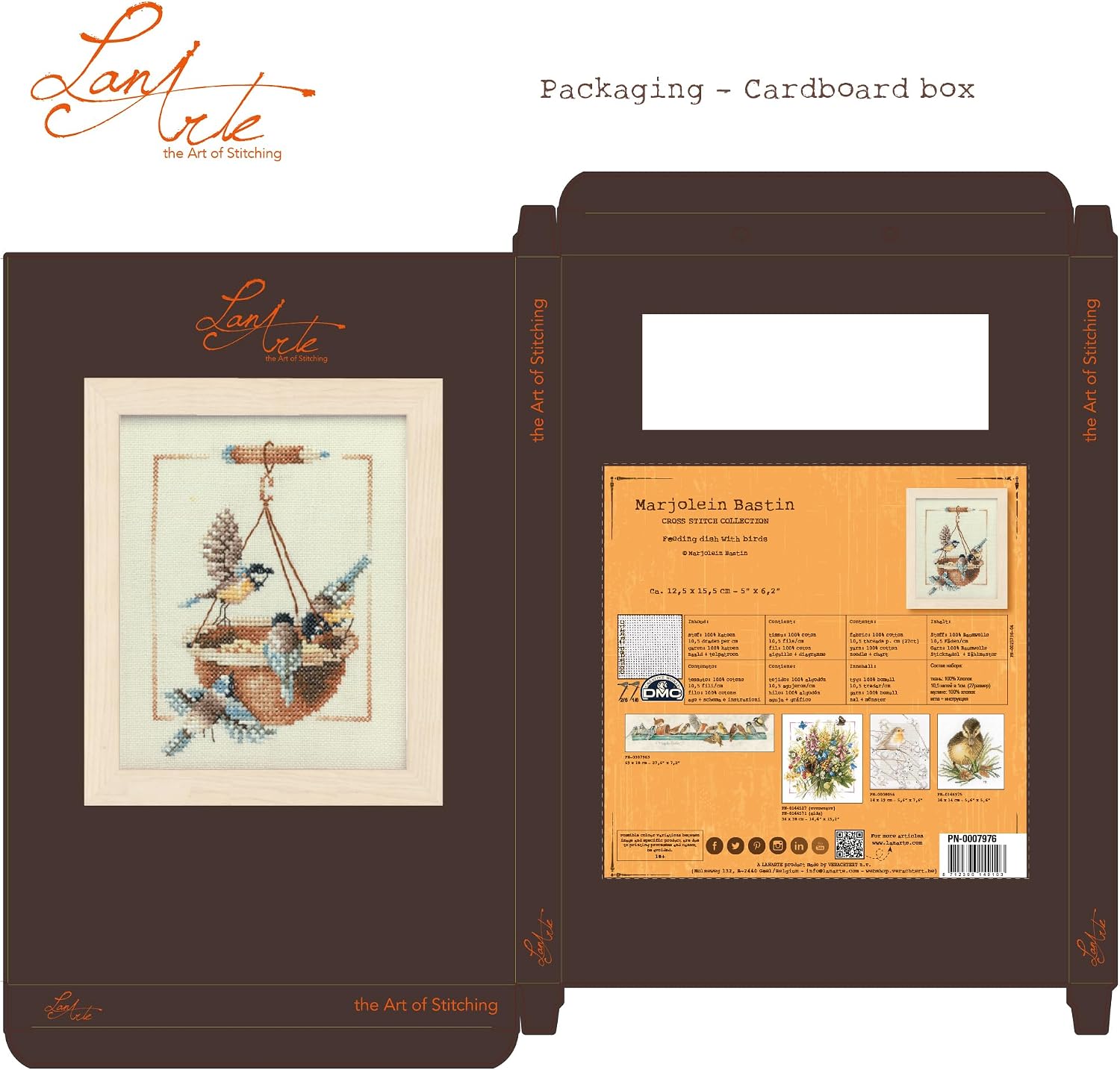 Lanarte Marjolein Bastin Counted Cross Stitch Kit - Feeding Dish with Birds