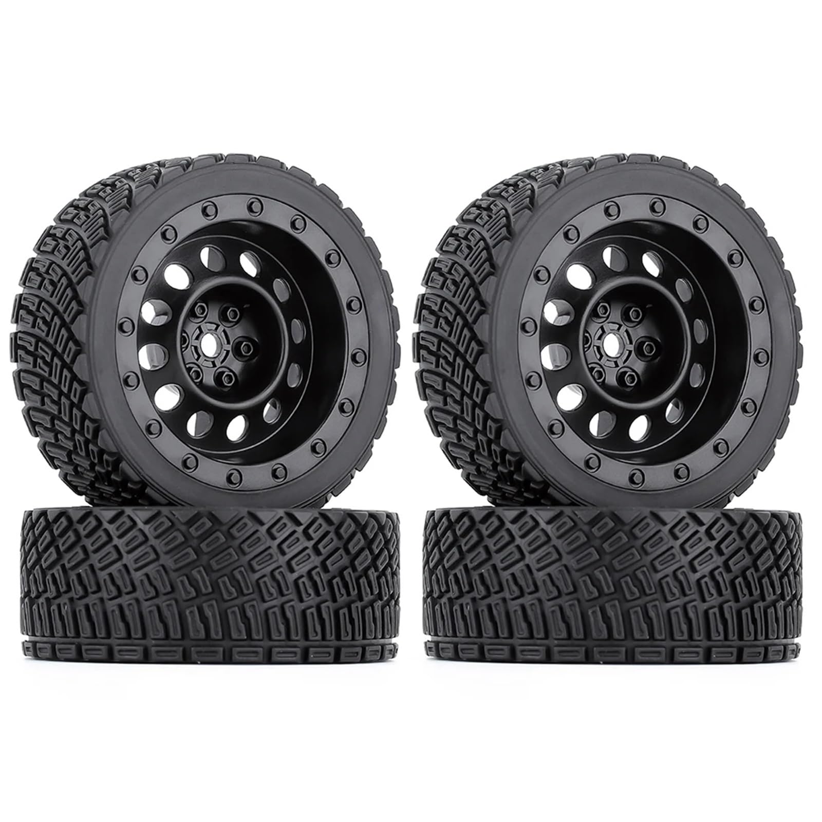 RC Roue Pneus pour Rolly pour HPI WR8 pour HSP 94177 pour WLtoys 1/10 144001 1/14 4 Pièces 12mm Hex 67mm Pneus en Caoutchouc Jante Voiture RC Modifié Remplacer