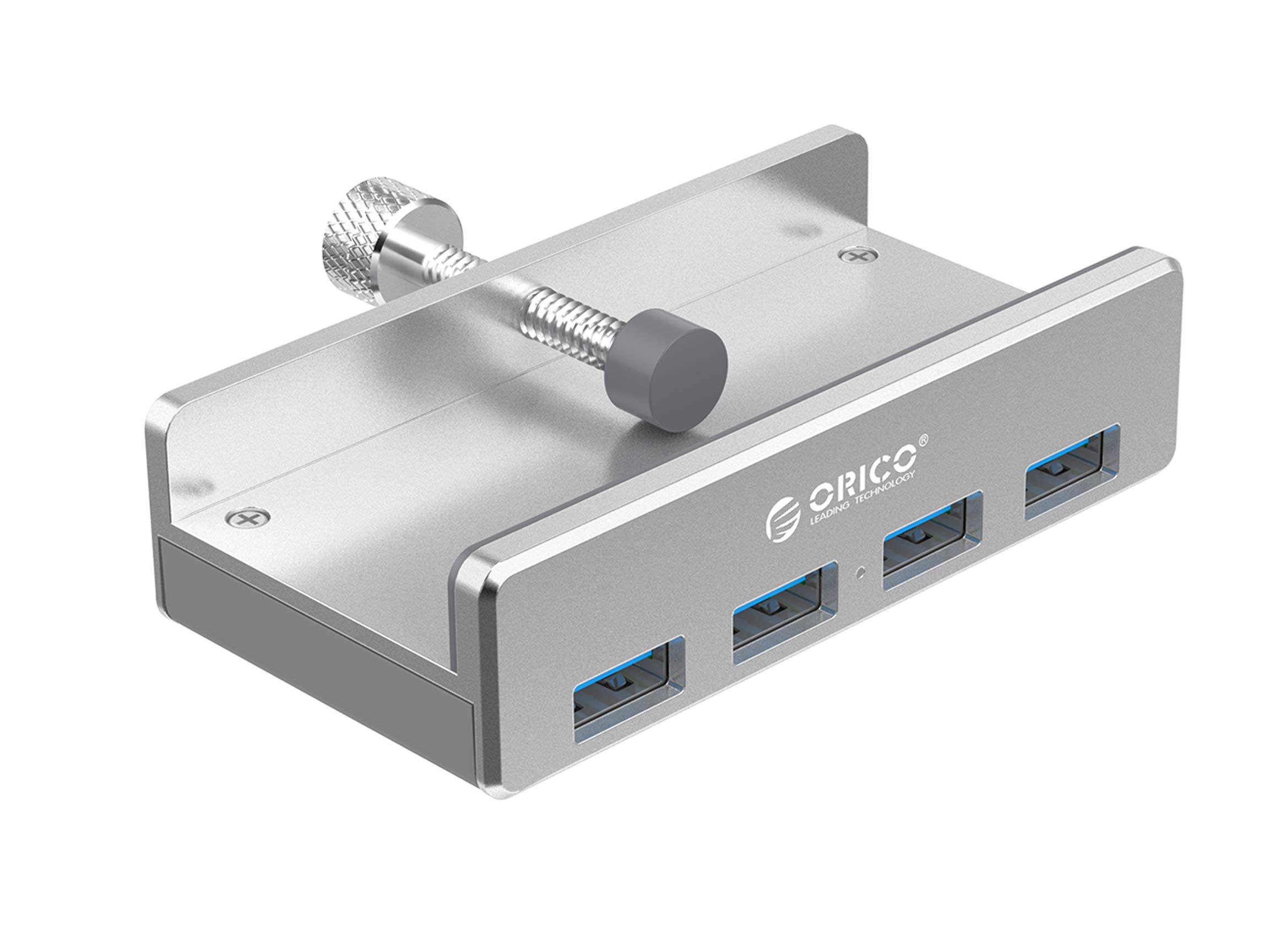 ORICO USB 3.0 Hub Clamp Adapter, Aluminum 4-Port USB Splitter with Extra Power Supply Port and 4.92 FT USB Data Cable, Ultra-Portable USB Expander for 2021 iMac/Laptop/PC