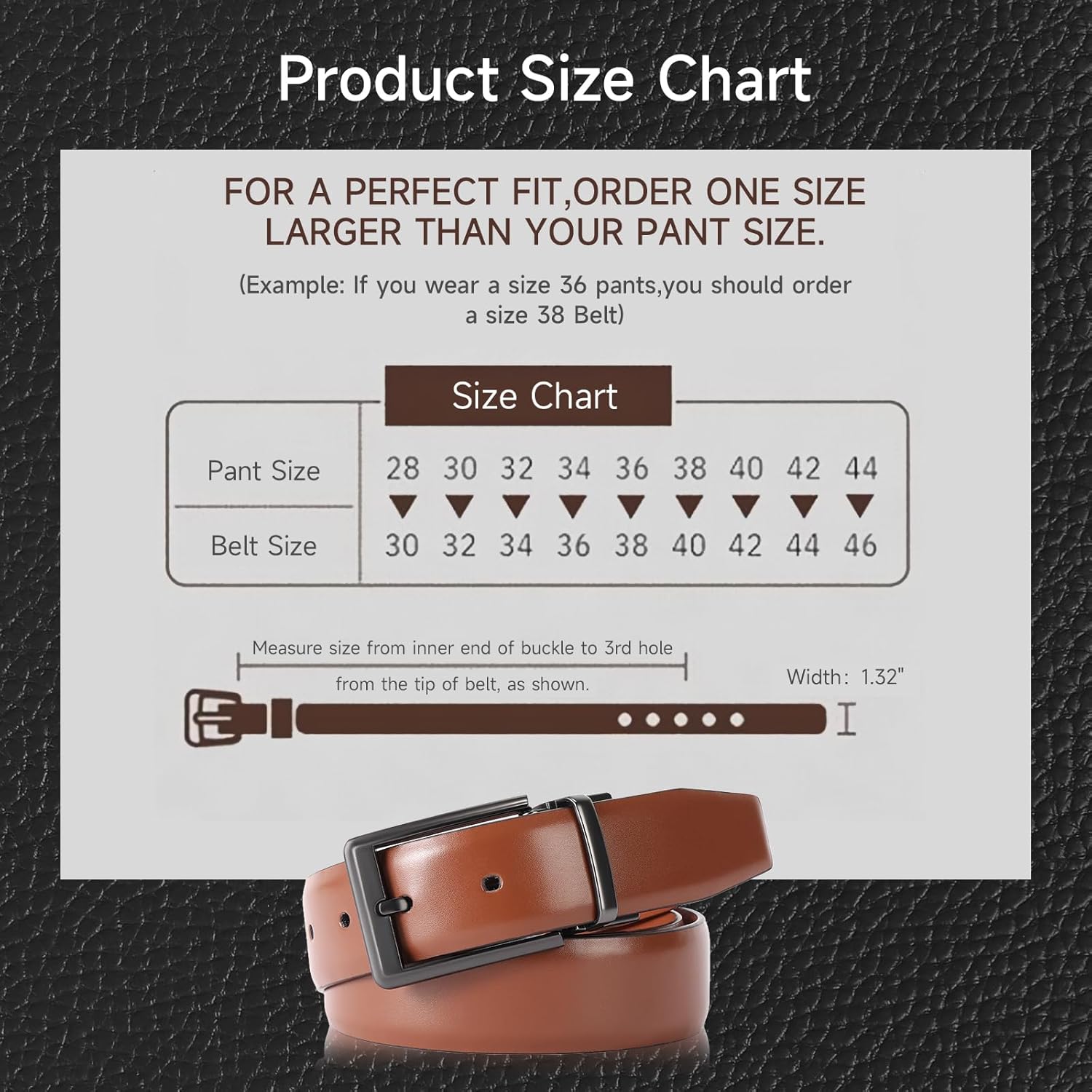 FALAN MULE Men's Leather Dress Belt - Classic & Fashion Belt with Prong Buckle for Men - Image 6