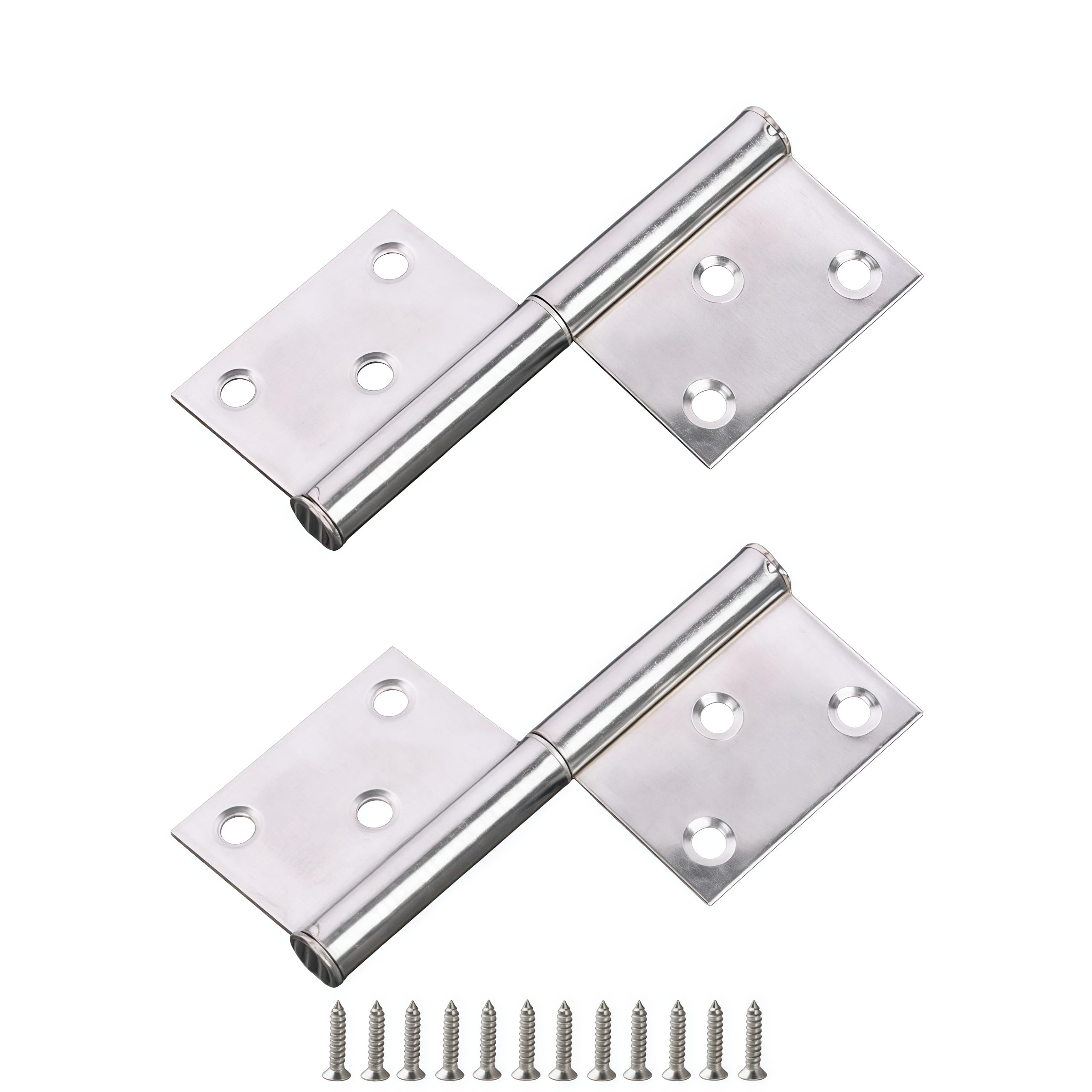 Vbnexyr Regular Door Hinges 2 Pack Of Stainless Steel Flag Hinges Detachable Hinges Suitable For Doors Cabinets And Windows 4 Inches * 2.0Mm Thick