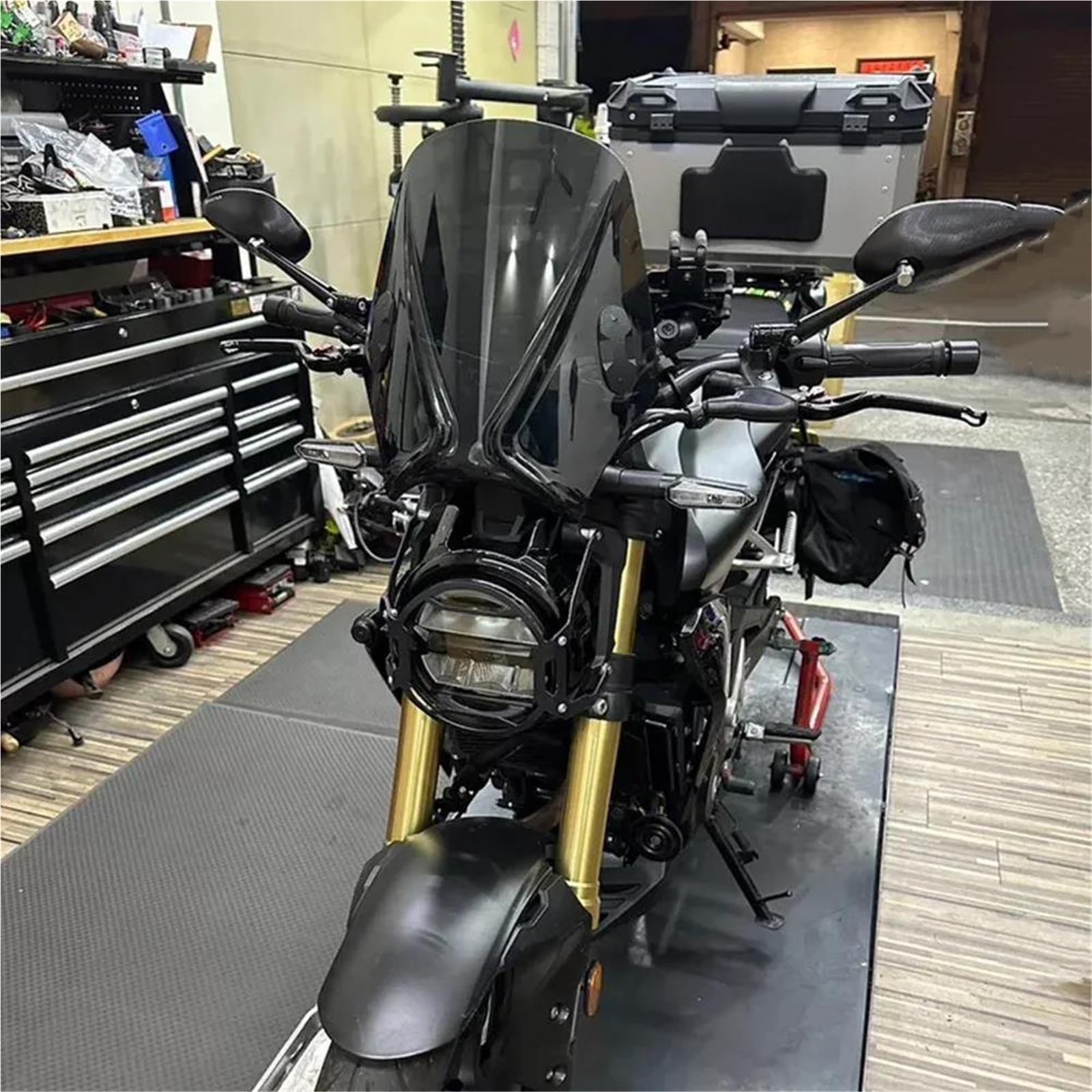 Pare-Brise Avant Réglable pour Moto pour Yamaha XVS 125 250 1100 Dragstar XVZ1300a Royal Star Déflecteurs Avant De Pare-Brise(Noir)
