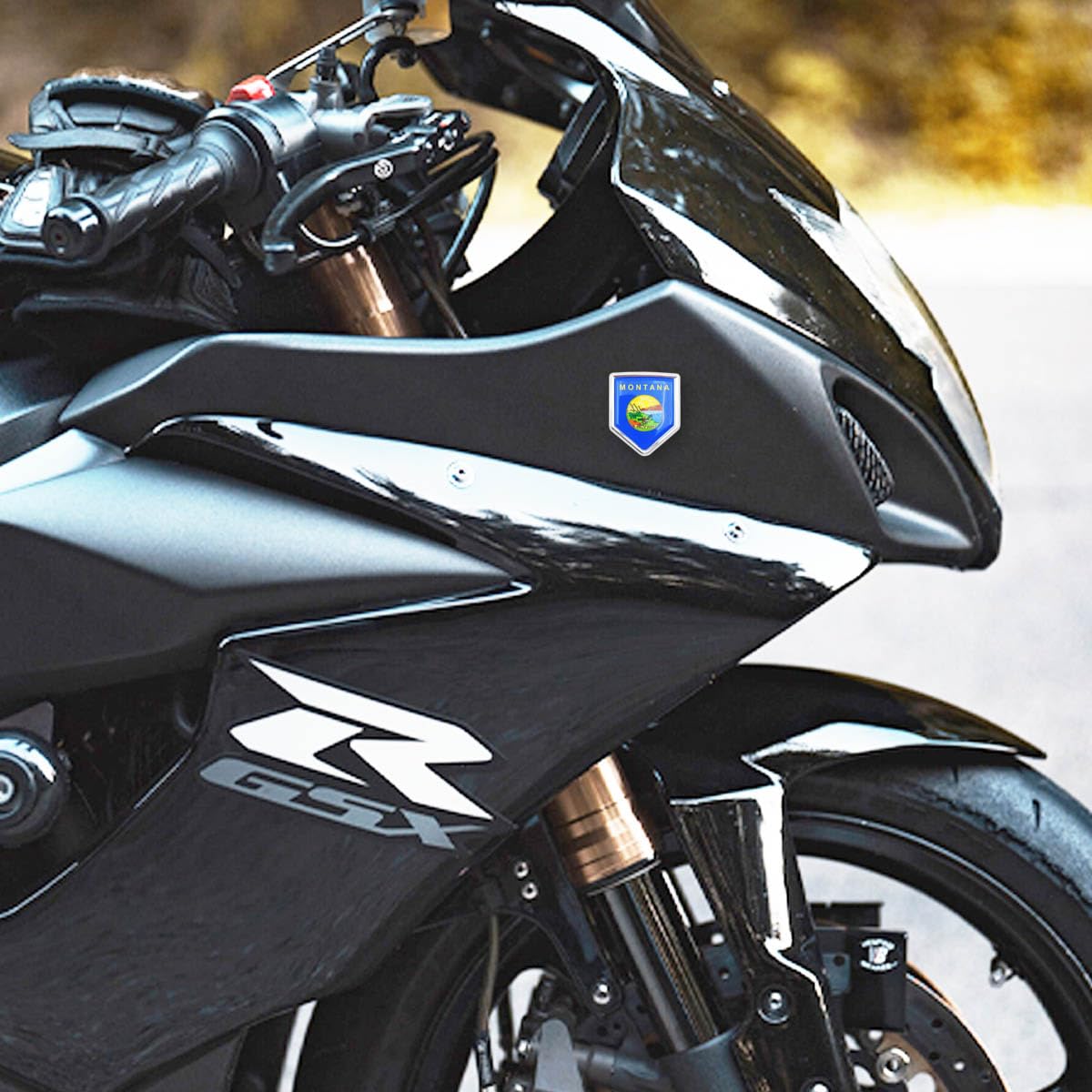 Montana Flag Decal Stickers - 2 Pack Chrome Shield Emblems For Cars, Trucks & Vehicles