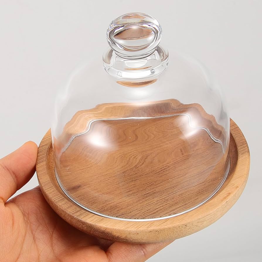 Amazon｜NIYANGLE スタンド ドーム蓋付 内径8cm クリア ガラス