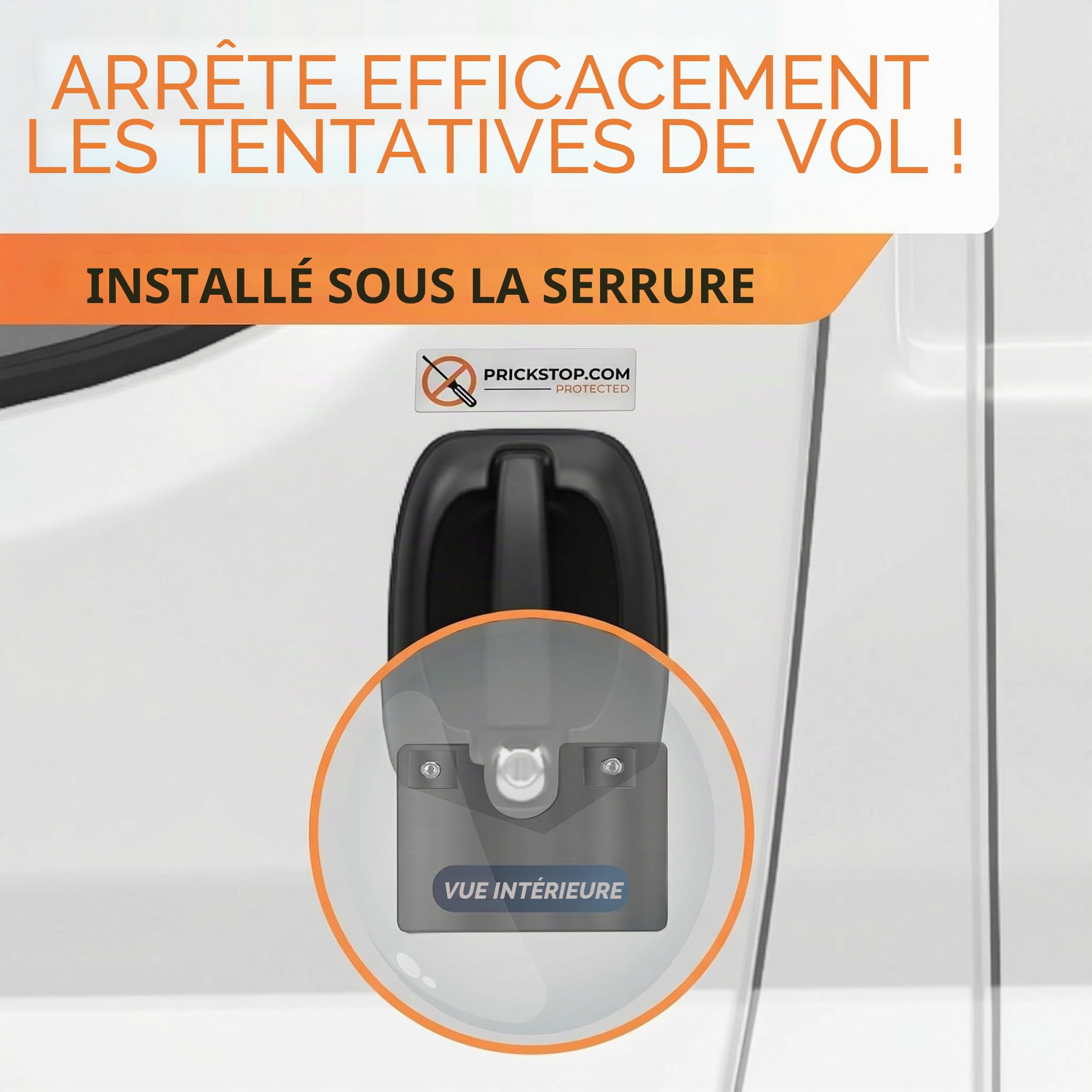 Serrure de porte arrière et protection anti-effraction Prick Stop pour Fiat Ducato, Peugeot Boxer, Citroën Jumper H1, H2, H3, accessoires de camping-car (avec goupille rabattable 6 mm x 45 mm