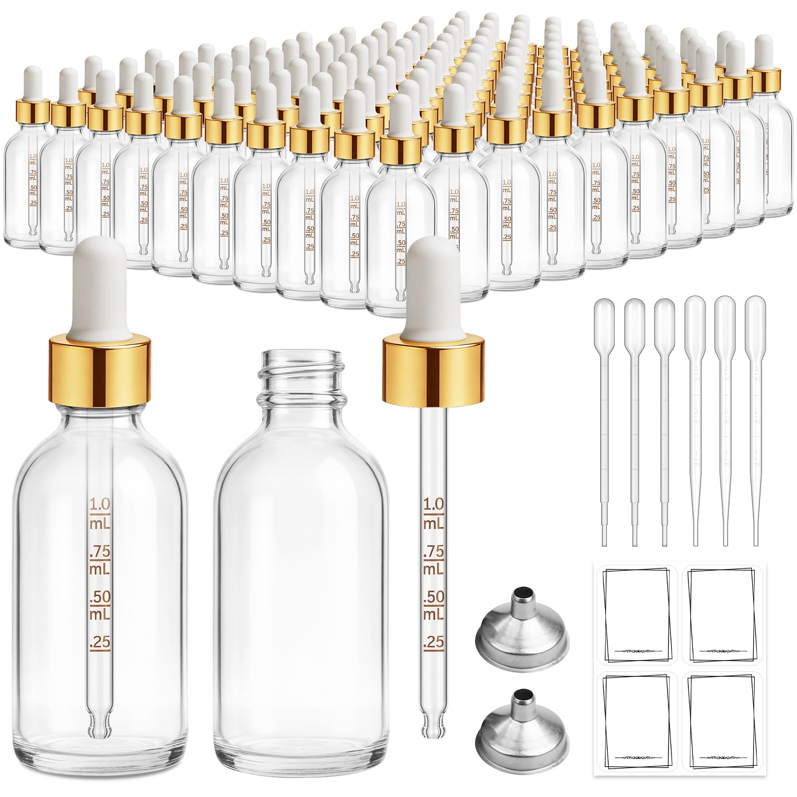 Amazon.com: Bumobum 99 Pack 2 oz Dropper Bottle, Clear Glass Eye
