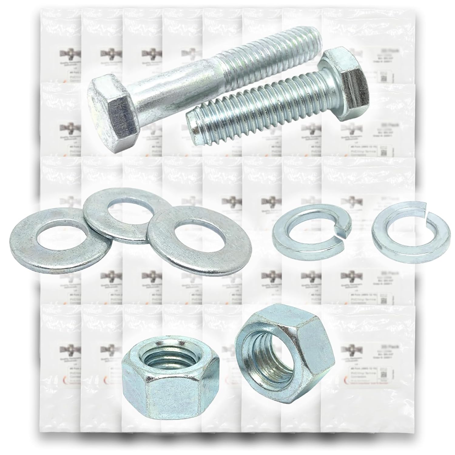 Grade 5 FINE Thread Hex Cap Bolts Screws, Finished Hex Nuts, Washers, Lock Washers Assortment Kit - 573 Pieces!