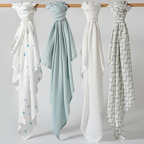 Miniatura 42 de Mantas de muselina para niños y niñas, manta de bebé para recién nacidos, grande de 47 x 47 pulgadas, mantas suaves y transpirables para bebé, zorro