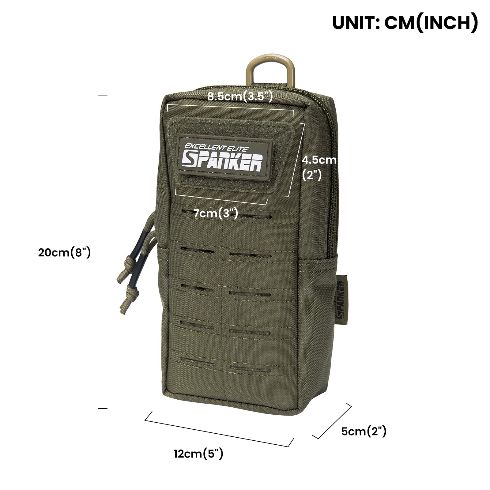 EXCELLENT ELITE SPANKER Nylon Molle Pouch Laser Cutting Design EDC Small Utility Pouch Tactical Compact Organizer Pouch(RGN) - Image 2