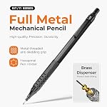 35Pcs Set de crayons mécaniques d'art avec boîtier, 0.5 0.7 0.9 2.0 Graphite Dessin métallique Crayons de dessin, effaceurs d'affûtage 384PCS Recharges au plomb (6B 4B 2B HB 2H 4H Couleurs)Pencils pour l'écriture de croquis, Noir