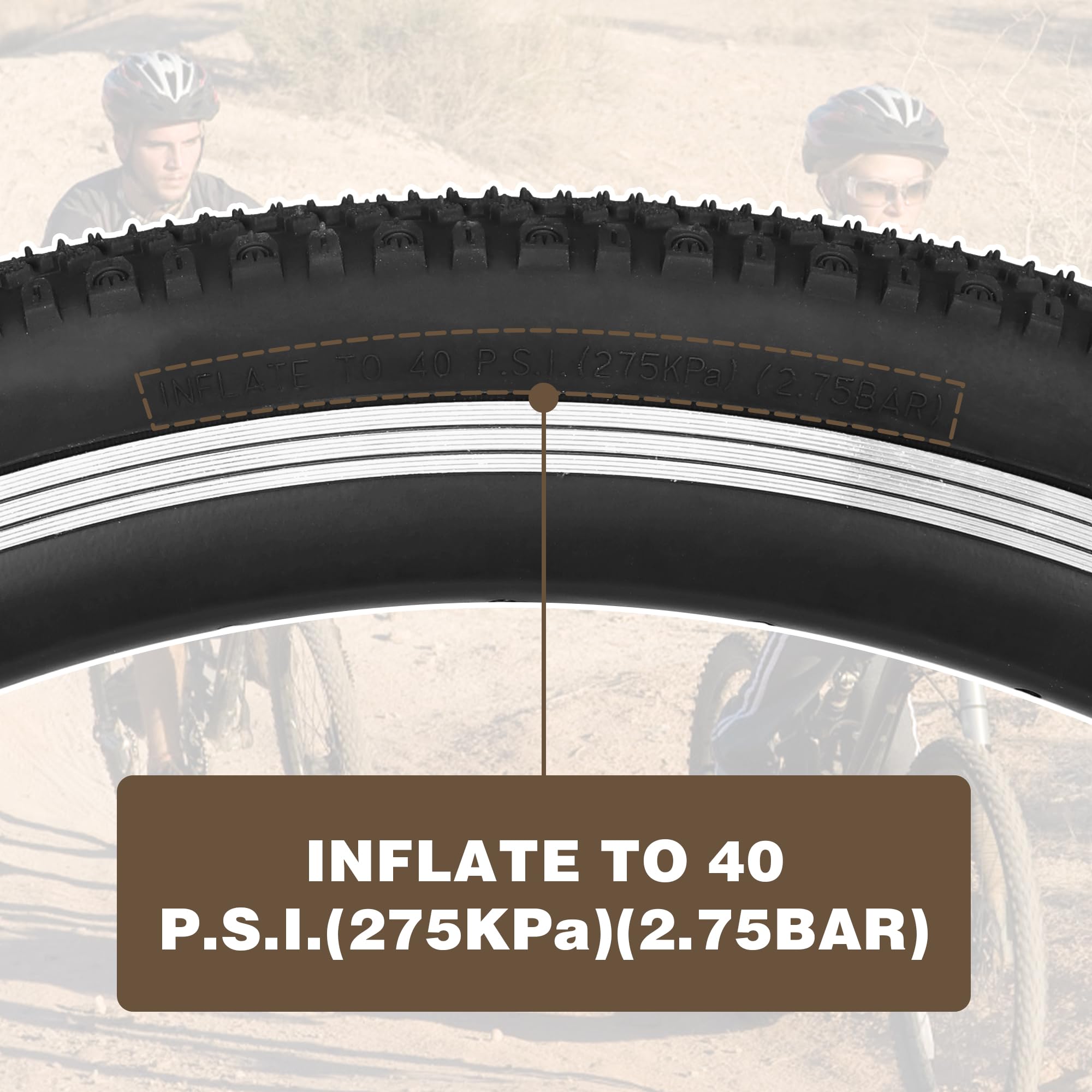 Paquete de 2 neumáticos de bicicleta de 26 x 1.5 pulgadas con tubos, neumáticos de bicicleta de ciudad, bicicleta de montaña, neumáticos de bicicleta de repuesto vintage compatibles