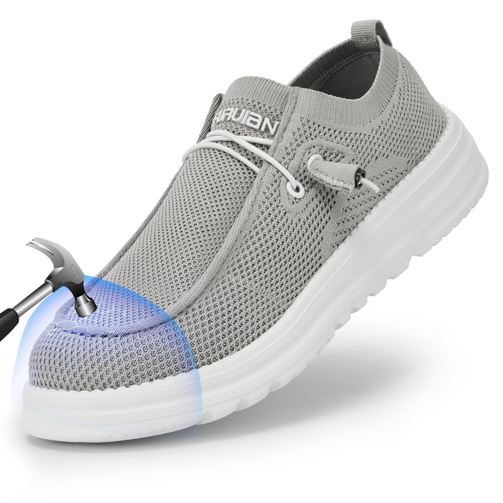 furuian Steel Toe Shoes for Men Low-top Safety Work Shoes for Men Lightweight Steel Toe Sneakers Comfortable Canvas Work Loafers Zapatos De Trabajo para Hombres-picture-16