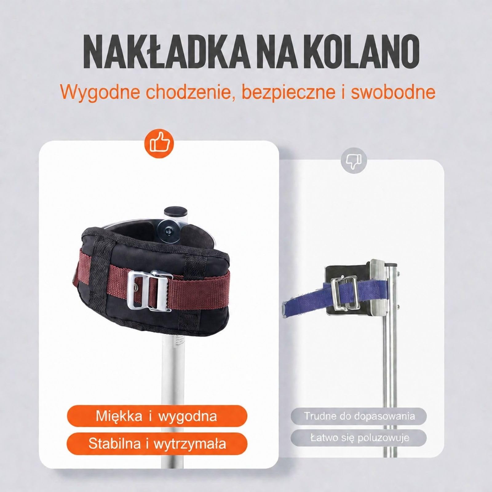 Aluminiowe szczudła robocze z regulowaną wysokością, metalowymi klamrami i teksturowaną gumową stopką, do płyt gipsowo-kartonowych, malowania, konstrukcji sufitu, przycinania drzew i prac