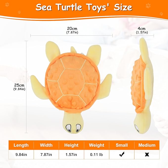 Juguete de Peluche Tortuga Marina Squeaky para Perros - Mordible Durable miniatura 2
