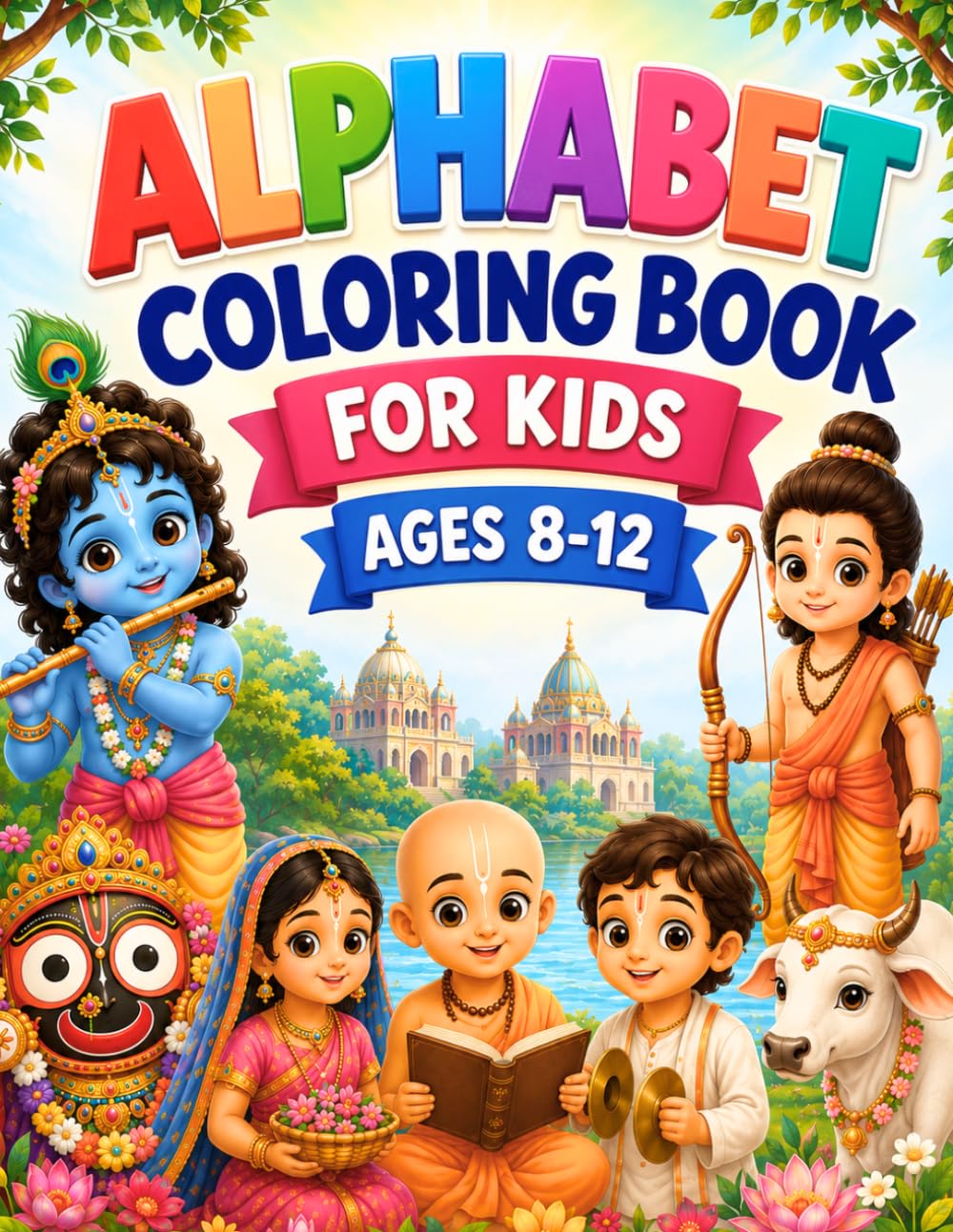 Alphabet Coloring Book for Kids Ages 8-12: Learn A–Z with ISKCON Devotional Characters, Bhakti, Krishna, Rama & Hindu Coloring Fun Gift For Devotee ... First Little Bhakti Coloring Activity Series)