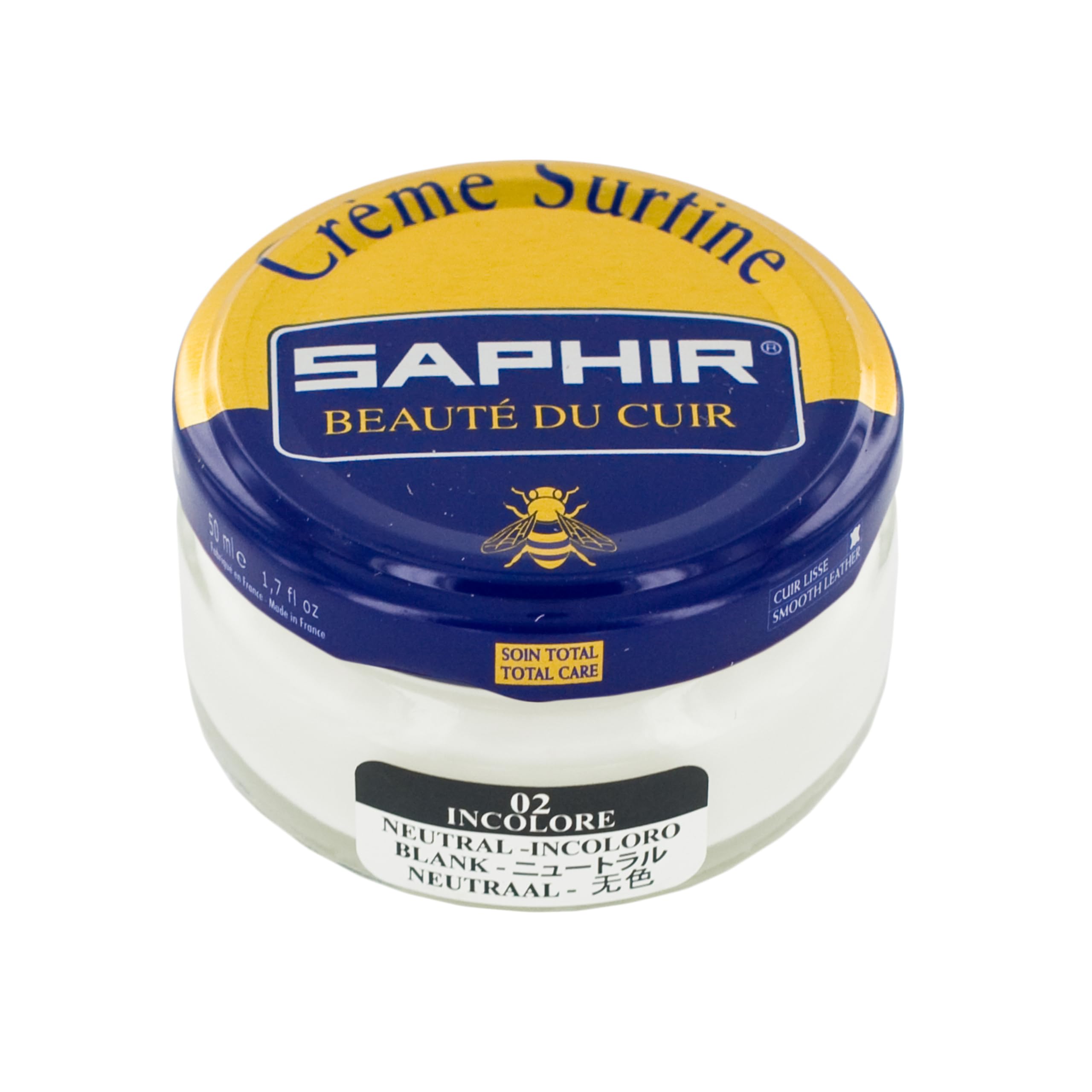 SAPHIR | Crème Surfine 50 ml | Pommadier Crema para Nutrir y Suavizar los Cueros Lisos (Incoloro 02)