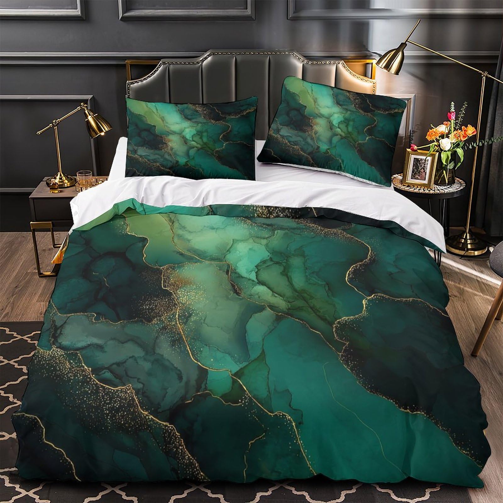 Housse de couette hypoallergénique en microfibre douce avec fermeture éclair 135x200