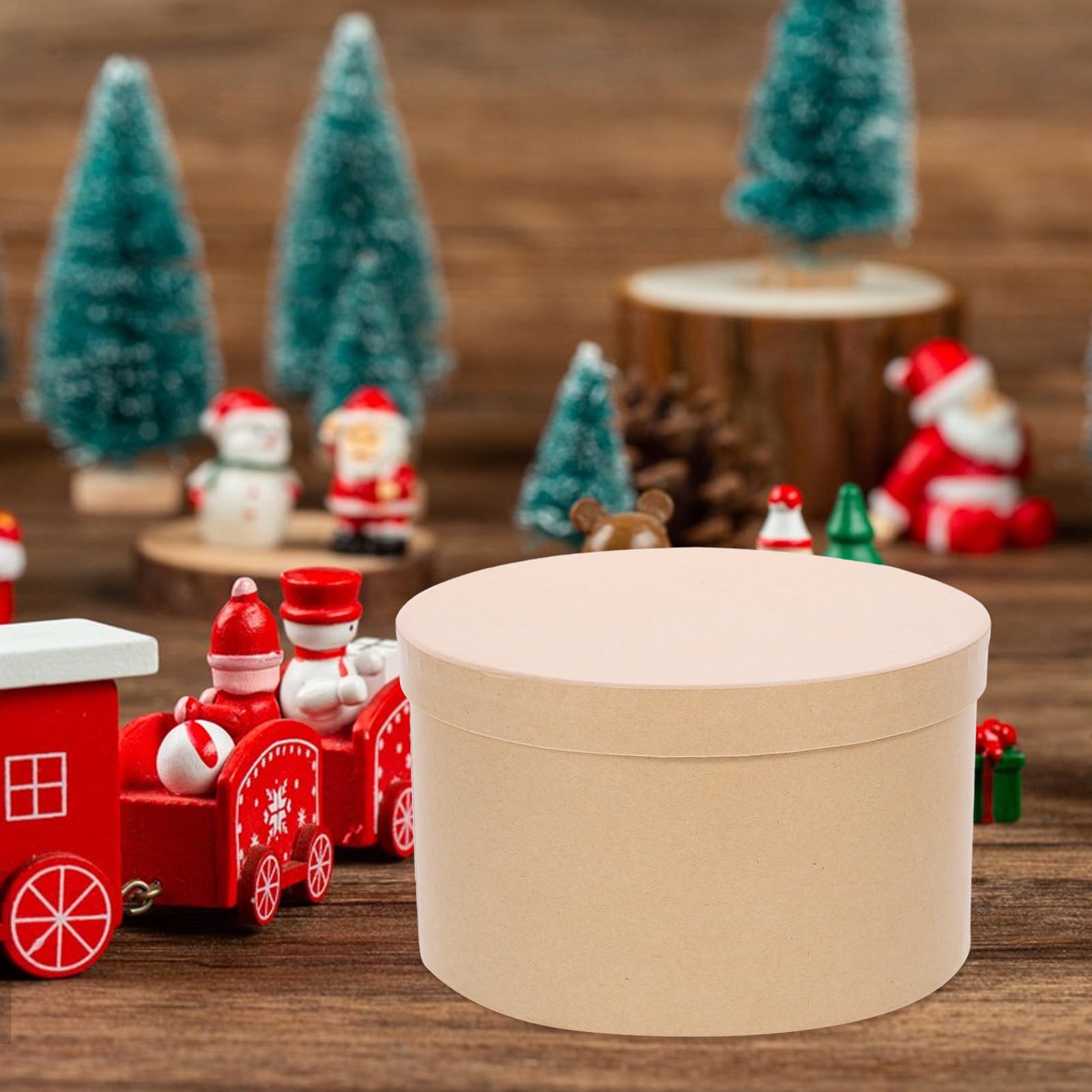 GALPADA Set di 1 Scatola Regalo Rotonda in Carta Kraft Color Cachi, Elegante e Delicata, per Decorazioni da Stanza e Confezioni Regalo Dolci Inclusi