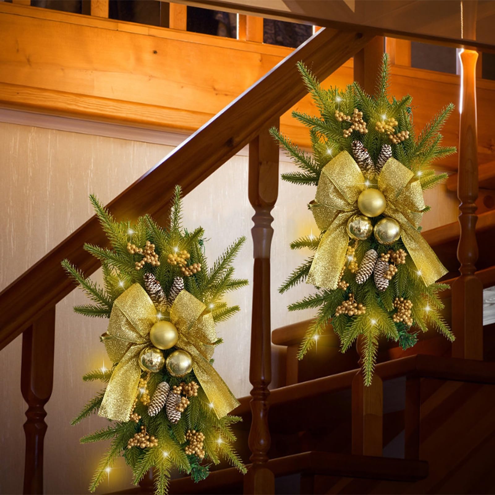 Amazon.com: GIFZES Simulated Plant Christmas Swag Fireplace Wreath 