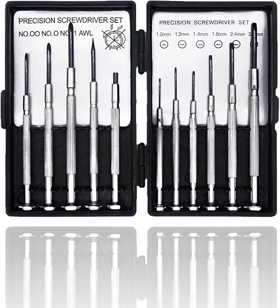 11 Pcs Mini Screwdriver Set - Flathead & Phillips Screwdriver Kit for Glasses, Watch, Phone, Toys & Computer Repair