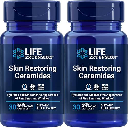 Life Extension Ceramidas restauradoras de la piel, 30 cápsulas vegetarianas líquidas (paquete de 2)