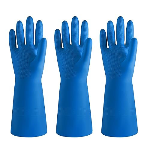 BOOMJOY Guantes de limpieza de nitrilo, resistentes, para lavar platos, reutilizables, medianos, para cocina, baño, jardinería, trabajos o cuidado