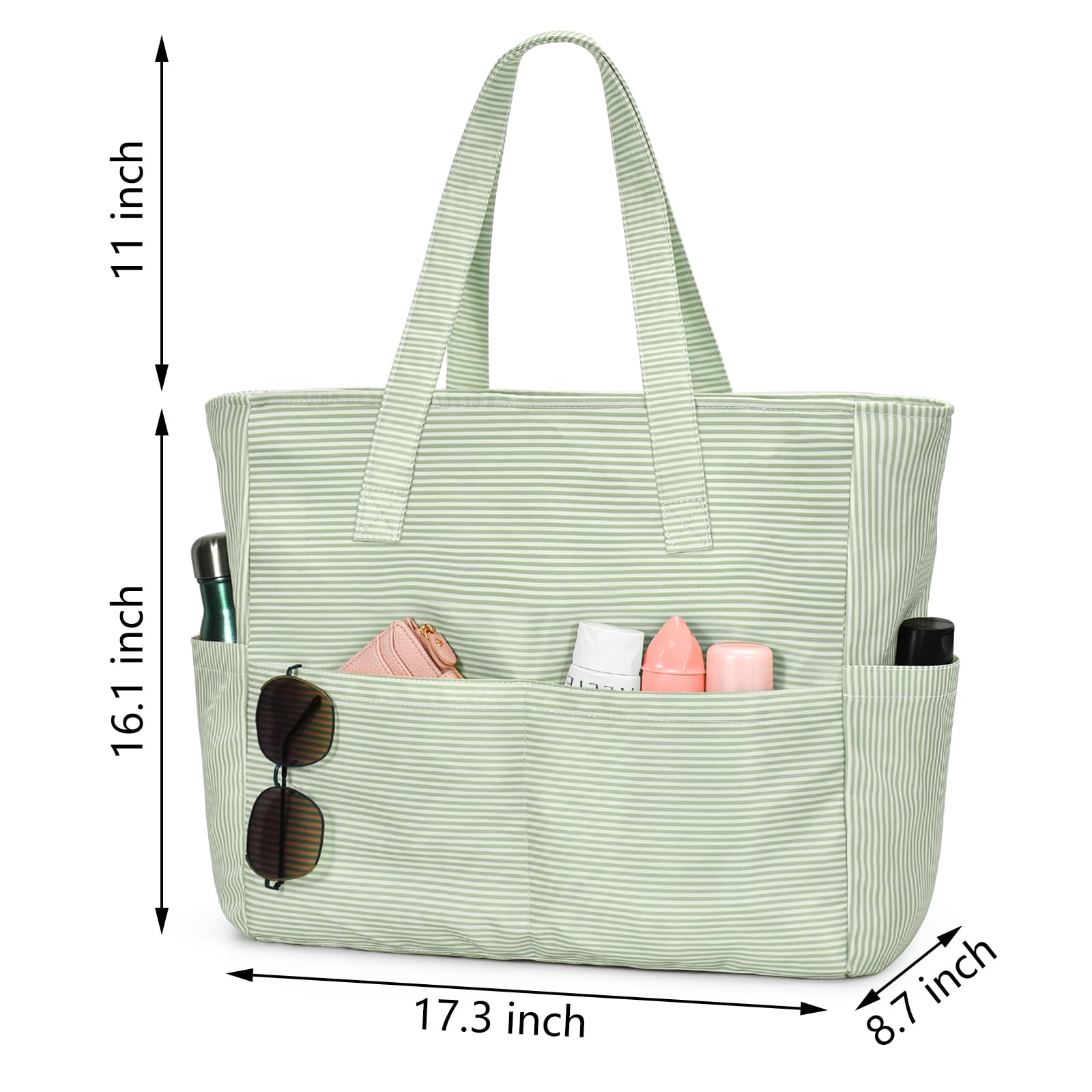 oscaurt Grand sac de plage imperméable et résistant au sable avec fermeture éclair pour les voyages et les vacances
