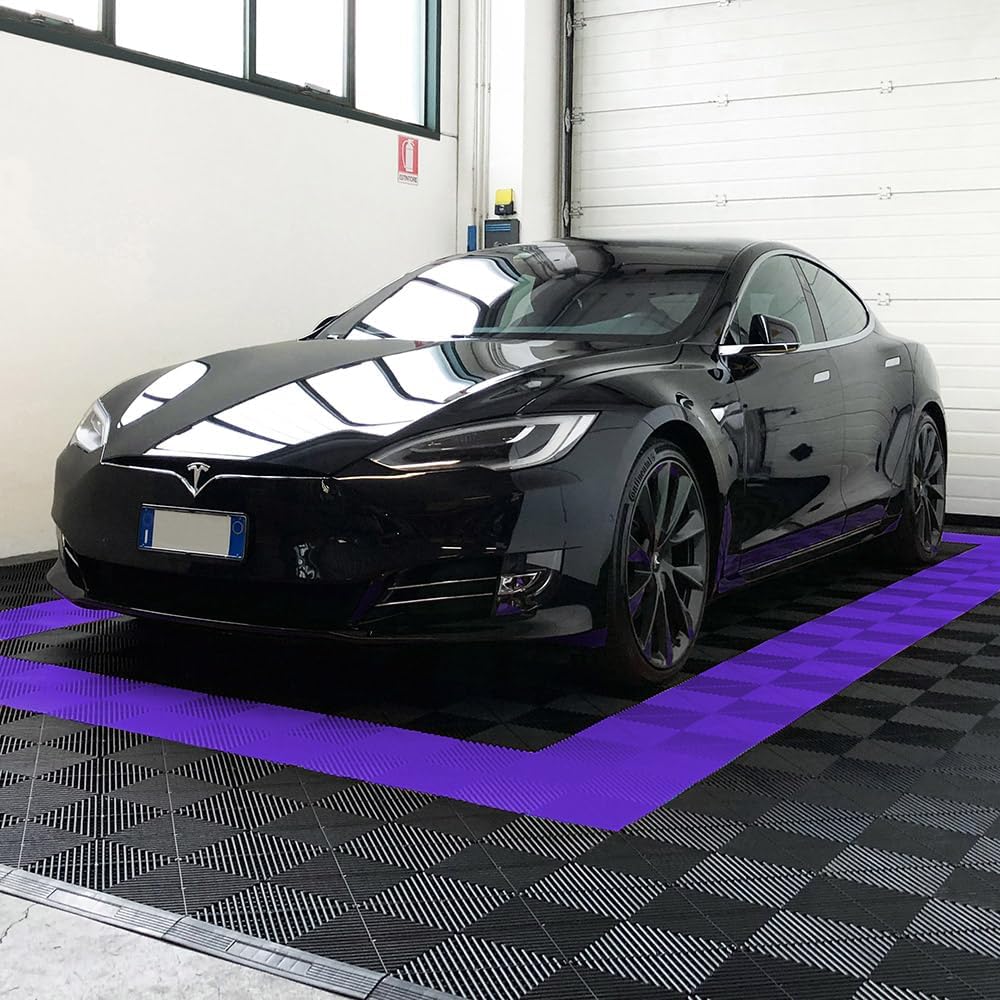 PAV-03-VI PP Tile Kit for Workshop, Garage Floor - 1 m² - 10 m² - 50 sqm - 100 m² - Purple (1 m² = 6 tiles)