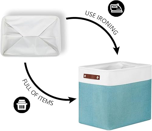 Vista 243 de DULLEMELO Canastas de almacenamiento pequeñas de 15 x 6 x 5.5 pulgadas, contenedores de almacenamiento de tela para tanque de inodoro